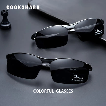 Cook Shark 2020 new aluminum magnesium sunglasses men's sunglasses HD polarized driving driver glasses tide