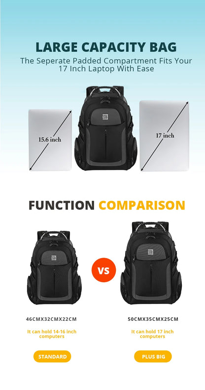 BrunoCavalli Men's Laptop Backpacks For 17 Inch Fashion Women Travel Bag Waterproof School Backpack Large Capacity Men Bagpack