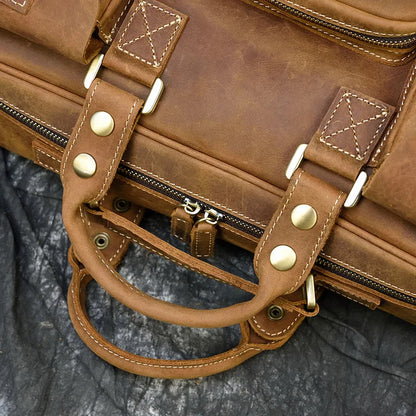 Fashion Natural Leather Men Briefcases With Shoulder Strap Mans Laptop Notebook Hand Bag 2019 New Business Briefcase Bag