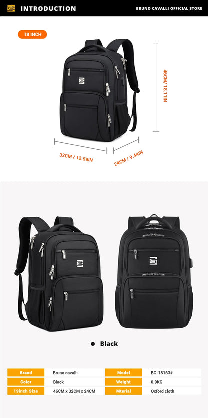 New Men's Backpack Large Capacity Business Travel Bag 15.6-inch Laptop Bag Waterproof Student Backpack Women's Stitch Backpack