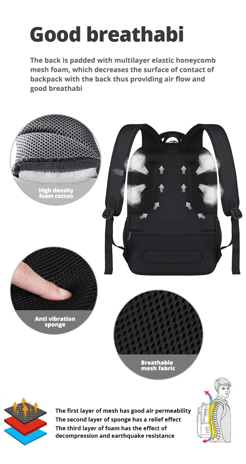 New Men's Backpack Large Capacity Business Travel Bag 15.6-inch Laptop Bag Waterproof Student Backpack Women's Stitch Backpack