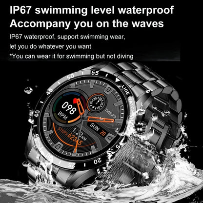 LIGE Luxury Full Circle Touch Screen Men Smart Watch Bluetooth Call Steel Band Waterproof Sports Fitness Watch For Android IOS