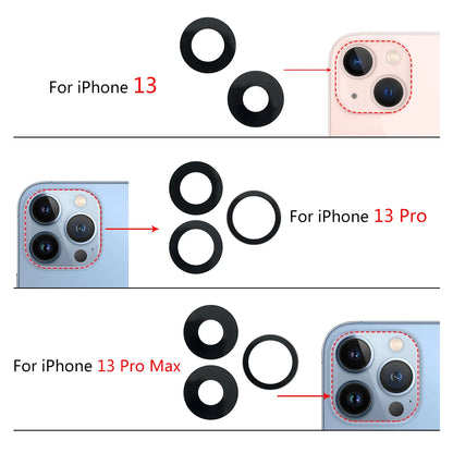 5Pcs/Lot，New Back Rear Camera Glass Lens Cover With Adhesive Replacement Repair For iPhone 11 12 13 14 Pro Max mini 15 Plus