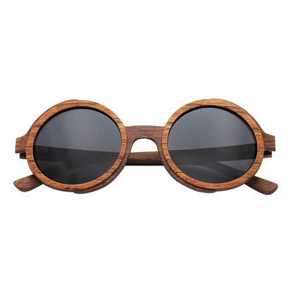 Vintage Polarized Round Wood Sunglasses Stylish Craft Handmade Wooden Sun Glasses Unique Design With Case