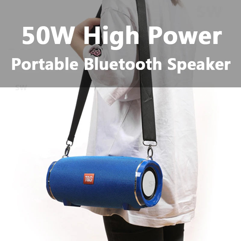 TG187 50W Bluetooth Speaker High Power Waterproof Portable Column For PC Computer Speakers Subwoofer Boom Box Music Center FM TF