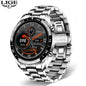 LIGE Luxury Full Circle Touch Screen Men Smart Watch Bluetooth Call Steel Band Waterproof Sports Fitness Watch For Android IOS