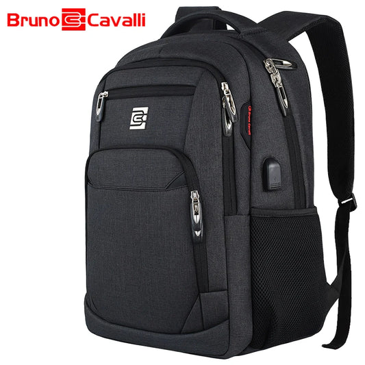 BrunoCavalli Men's Laptop Backpacks For 15.6 Inch Fashion Women Travel Bag Waterproof School Backpack Large Capacity Men Bagpack