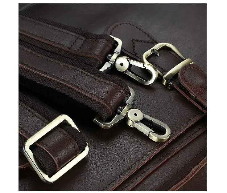 Luxury Genuine Leather Men Briefcase Business Bag Leather portfolio Laptop Bag Shoulder Messenger Bag male Document Office bag