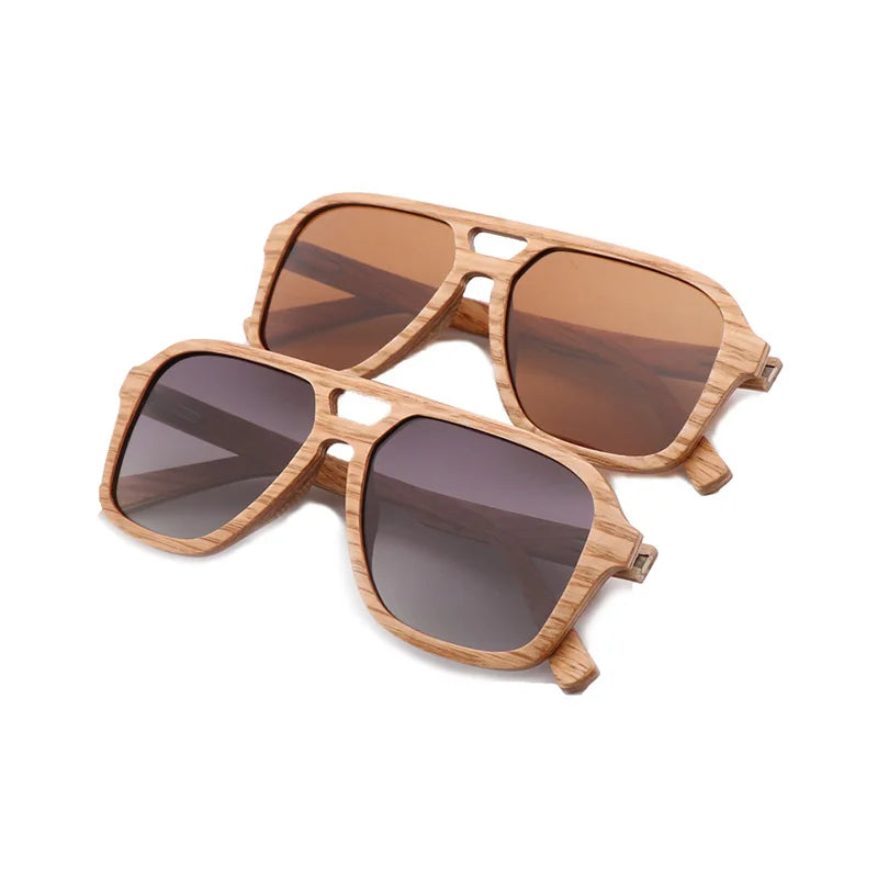 Fashion Men Pilot Polarized Sunglasses  Handmade Wood Glasses Natural Wooden Sun Glasses UV400 With Gift box Gafas de sol