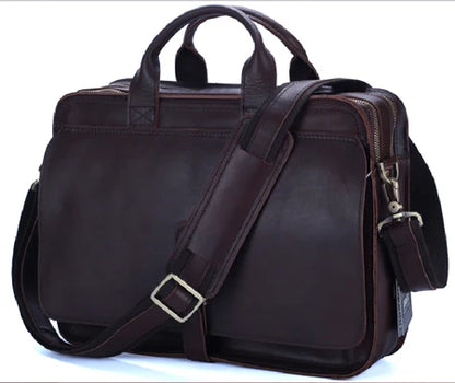 Luxury Genuine Leather Men Briefcase Business Bag Leather portfolio Laptop Bag Shoulder Messenger Bag male Document Office bag