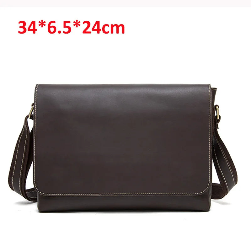 WESTAL 13inch Computer Bags Crazy Horse Leather Men's Briefcases Laptop Bag Office Bags for Men Cover Shoulder Messenger Bags