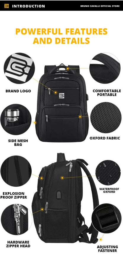 New Men's Backpack Large Capacity Business Travel Bag 15.6-inch Laptop Bag Waterproof Student Backpack Women's Stitch Backpack