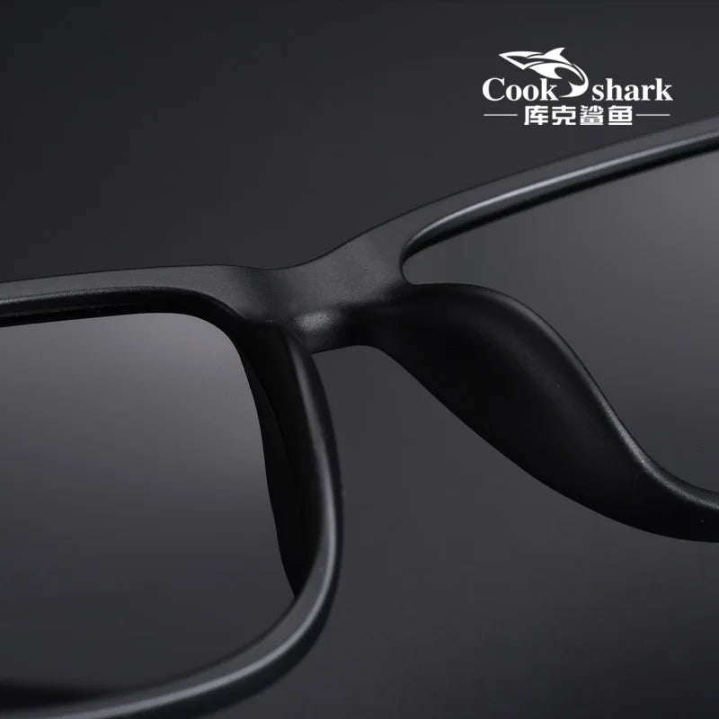 Cook Shark Men's Polarized Sunglasses Driving Special Color Change Day and Night Drivers Driving Sunglasses Men's Tide