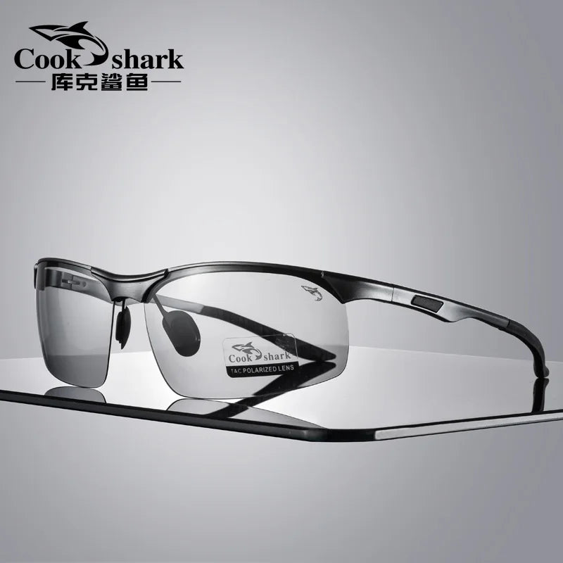 Cook Shark 2020 new aluminum magnesium sunglasses men's sunglasses HD polarized driving driver glasses tide