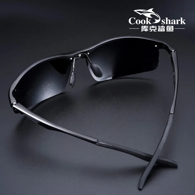 Cook Shark 2020 new aluminum magnesium sunglasses men's sunglasses HD polarized driving driver glasses tide