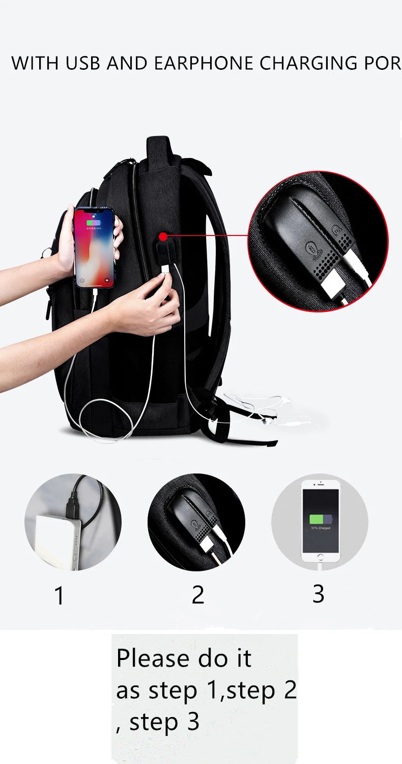 Large 15.6 Inch /17.3 Inch Laptop Backpack USB Men Computer SchoolBag  Business Bag Oxford Waterproof Rucksack College Daypack