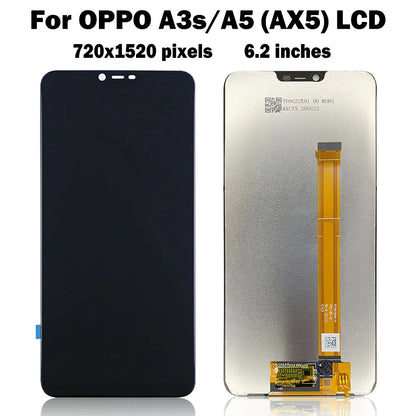 100% Tested Original 6.2" Display For OPPO A3s A5 AX5 LCD Touch Screen Assembly Replacement CPH1809 CPH1851 PBAM00 PBAT00 PBBM30