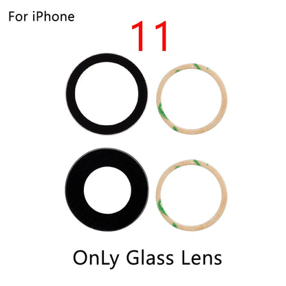 2set For iPhone 13 Pro Max 12 11 14 ProMax Mini XR XS XSMax  Back Rear camera Glass lens with sticker adhesive Replacement