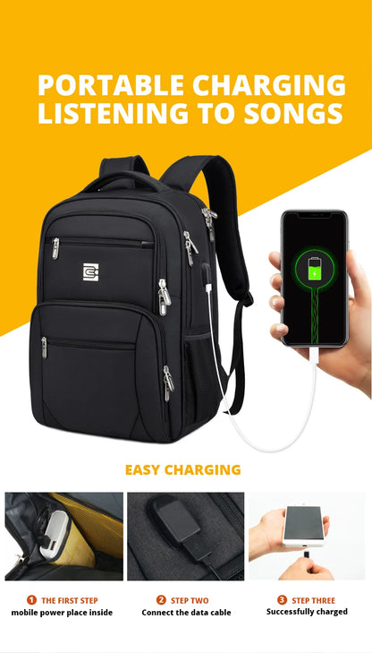 New Men's Backpack Large Capacity Business Travel Bag 15.6-inch Laptop Bag Waterproof Student Backpack Women's Stitch Backpack