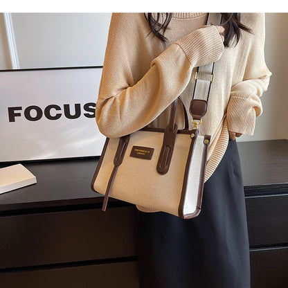 Contrast Canvas Large Capacity Tote Bags For Women Luxury Designer 2023 New High-quality Shoulder Messenger Bag