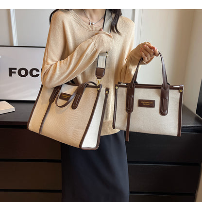 Contrast Canvas Large Capacity Tote Bags For Women Luxury Designer 2023 New High-quality Shoulder Messenger Bag