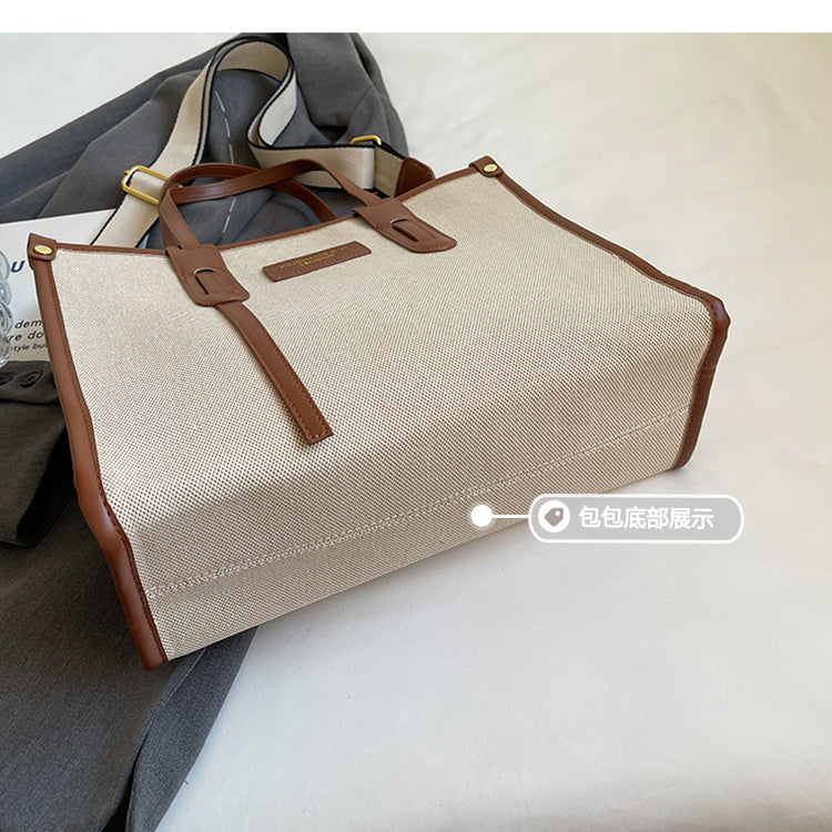 Contrast Canvas Large Capacity Tote Bags For Women Luxury Designer 2023 New High-quality Shoulder Messenger Bag