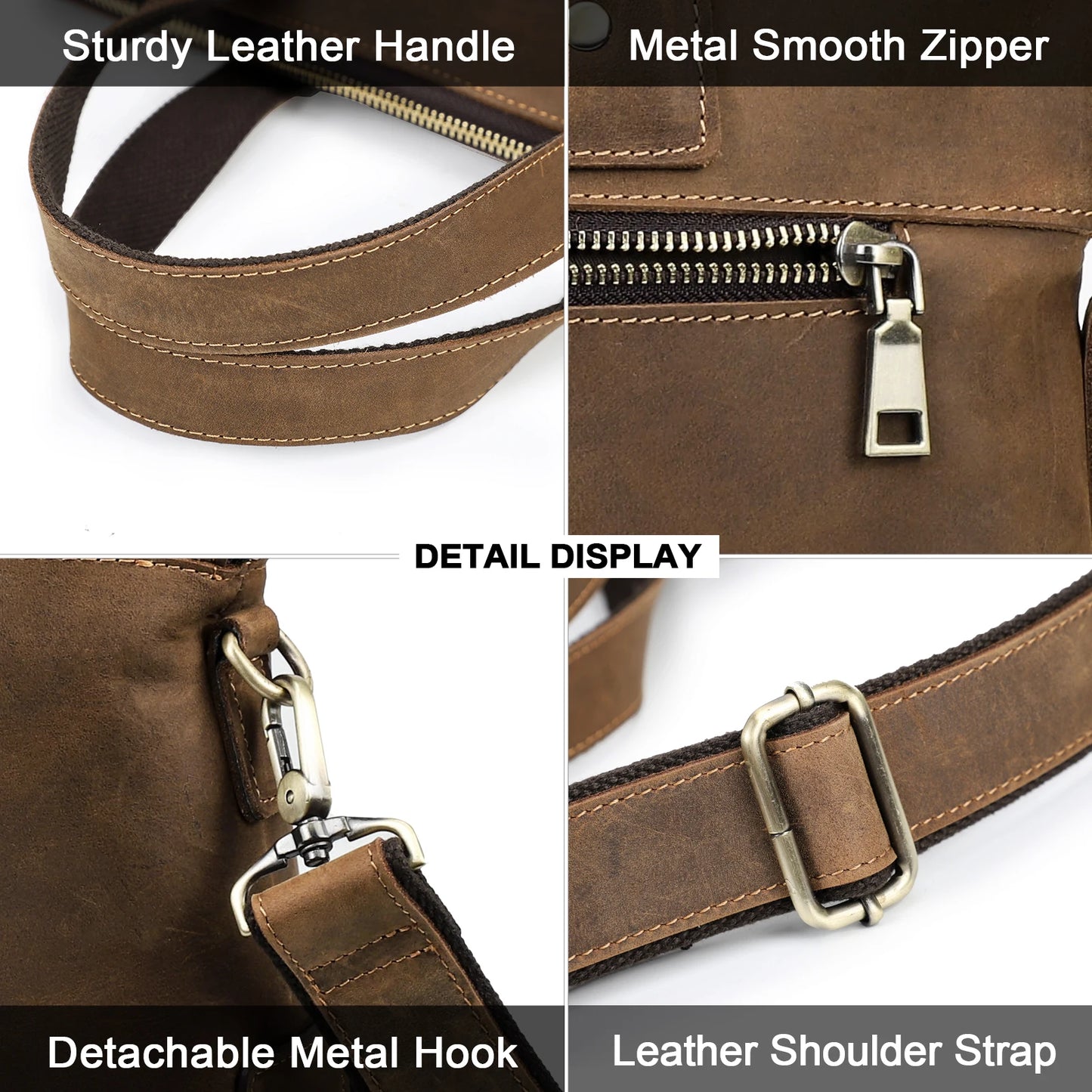 Retro Leather Laptop Bag With Strap For Macbook M4 M3 M2 M1 Air 13 Pro 14 15 16 Inch Case Handbag Men Shoulder Crossbody Bag