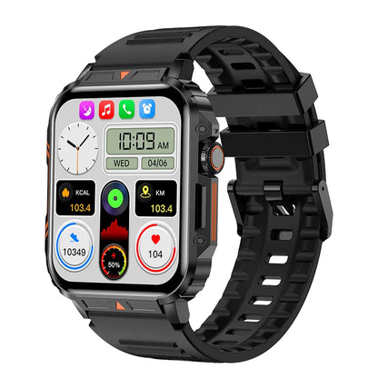 Military Men Smart Watch Health Monitor Bluetooth Call Smartwatch Fitness IP68 Waterproof Sports Watches for Women Android 2024