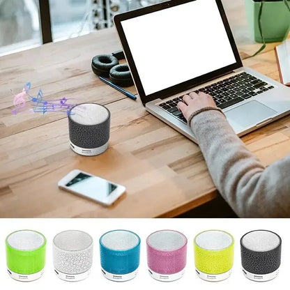 Mini Crackle Wireless Bluetooth Speaker Portable Car Audio Dazzling Crack LED Lights Subwoofer Support TF Card USB Charging