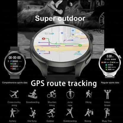 2024 New GPS Sports NFC Fashion Smartwatch Men's 1.85 "AMOLED Screen Heart Rate Blood Pressure Health Smart Watch For Huawei IOS