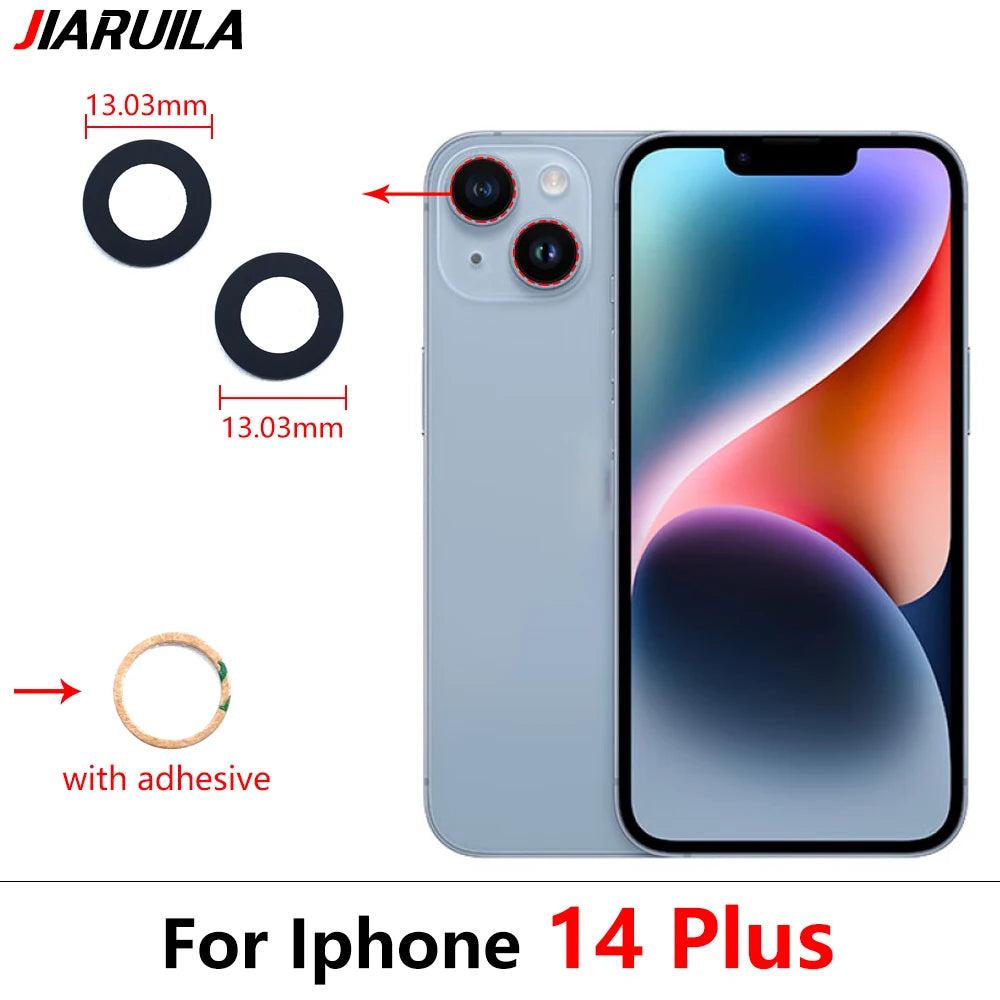 5Pcs/Lot，New Back Rear Camera Glass Lens Cover With Adhesive Replacement Repair For iPhone 11 12 13 14 Pro Max mini 15 Plus