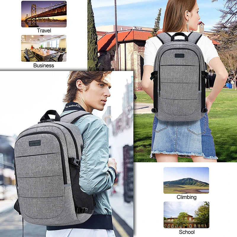 Fashionable Multi Pocket Neutral Backpack, Waterproof, Anti-theft, 14 Inch Computer Backpack, USB And Headphone Reserved Ports