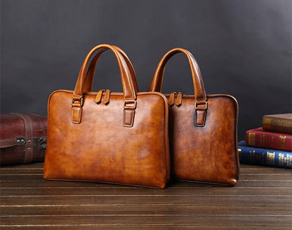 Genuine Leather Men's Handbags Casual Business Men Briefcase Computer Bag European and American Shoulder Messenger Bags Tide