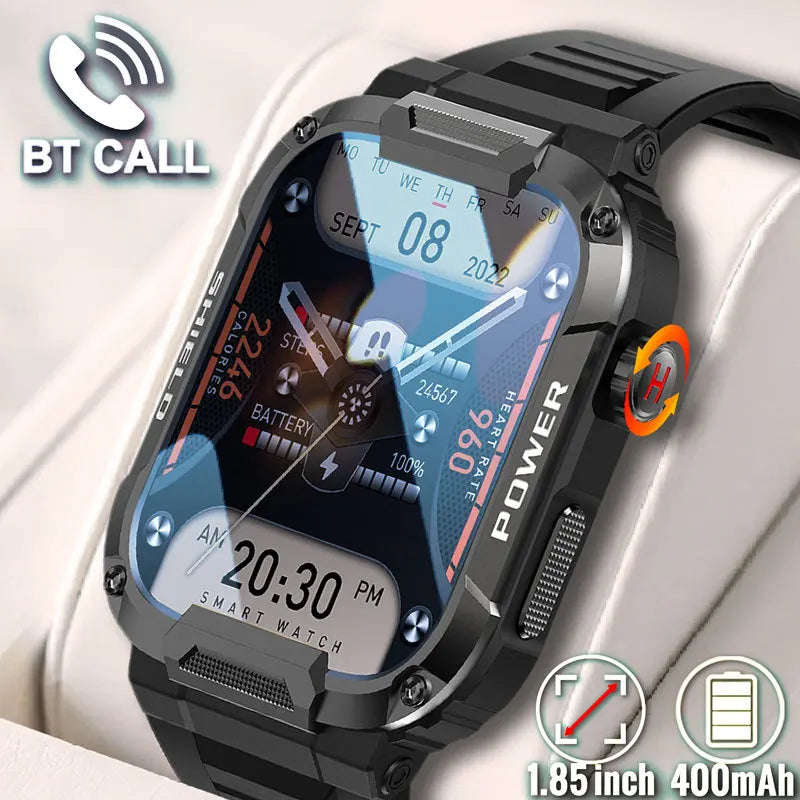 Men Smart Watch Military Healthy Monitor AI Voice Bluetooth Call Fitness Waterproof Sports Smartwatch for IOS Android Phone 2024