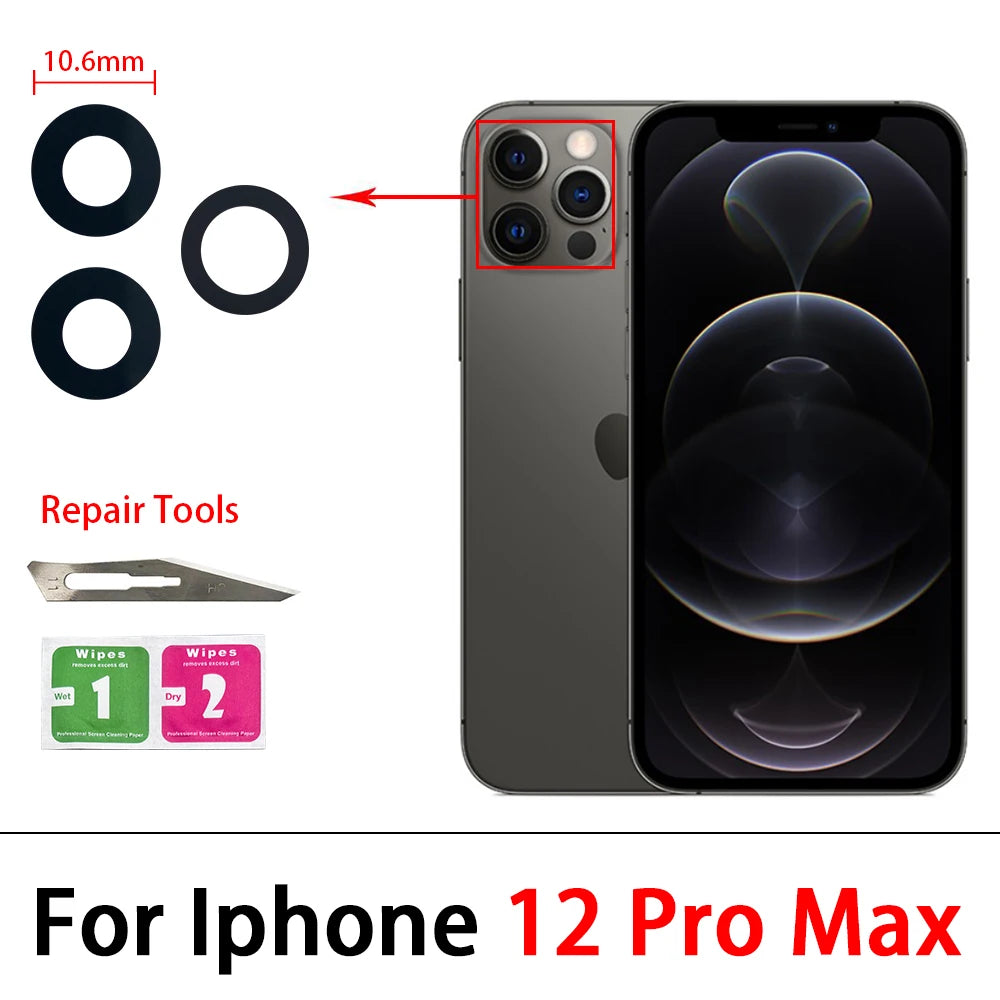 New Rear Back Camera Glass Lens For IPhone 14 Plus 13 12 Mini 11 Pro Max Rear Back Camera glass Lens Repair Parts With Tool