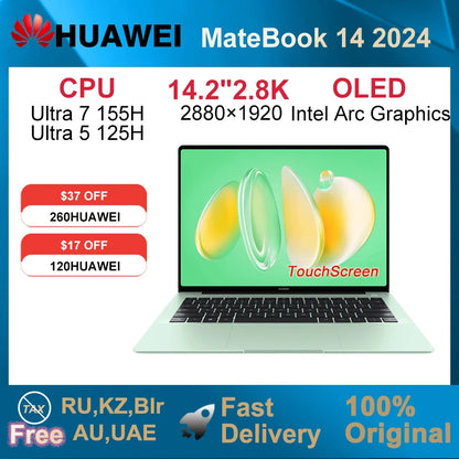 2024 HUAWEI MateBook 14 Ultra 7 155H/Ultra 5 125H 16GB/32GB 512GB/1TB 14.2-inch 120Hz 2.8k OLED