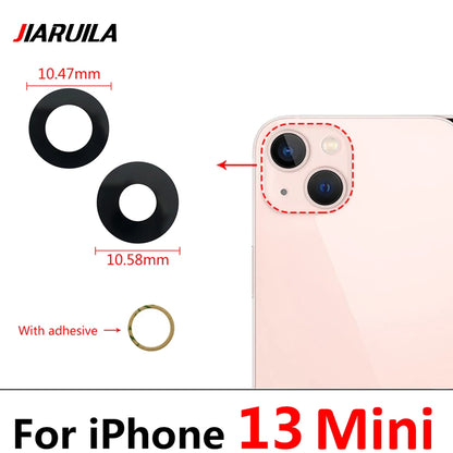 5Pcs/Lot，New Back Rear Camera Glass Lens Cover With Adhesive Replacement Repair For iPhone 11 12 13 14 Pro Max mini 15 Plus