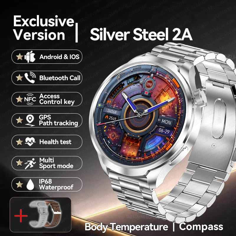 2024 New GPS Sports NFC Fashion Smartwatch Men's 1.85 "AMOLED Screen Heart Rate Blood Pressure Health Smart Watch For Huawei IOS