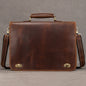 Top Grade Thick Genuine Leather Men Briefcase 15" Laptop Cow Leather Business Bag Tote Man Briefcase With Shoulder Strap