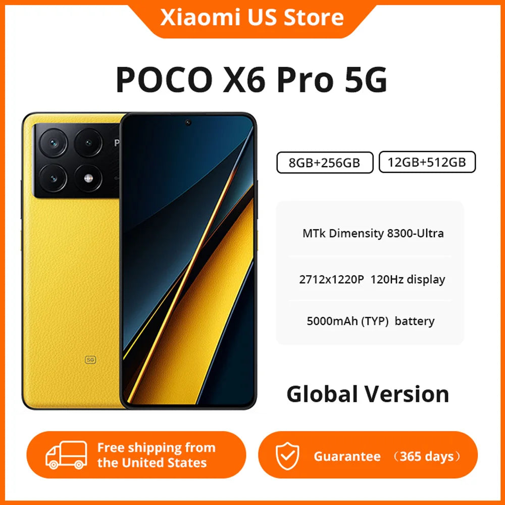 POCO X6 Pro 5G Smartphone MTK Dimensity 8300 NFC 6.67" 120Hz AMOLED Display 64MP Tri Camera 67W Charging 5000mAh