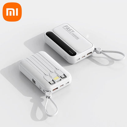 Xiaomi 100000mAh Large Capacity Power Bank Portable fast charging power bank with built-in 4 Cables Battery For IPhone Samsung