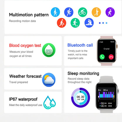 YTOM F3 SMART watch 1.83 inch RDFit APP smartwatch BT Call  heart rate sleep monitoring blood pressure watch for men women