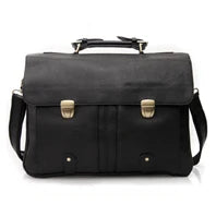 Vintage Crazy Horse Genuine Leather Men Briefcase 15" Laptop Bag Work Business Bag Shoulder Messenger Bag Male Tote Handbag M088