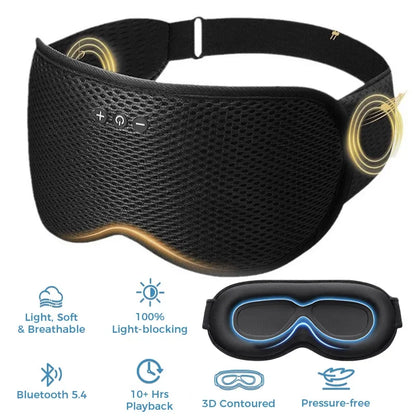 Bluetooth Wireless Sleeping Headphones 3D Blindfold Soft Washable  Music Headset Eyemask Handsfree Call Earphones Adjustable