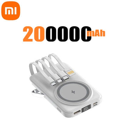 Xiaomi 22.5W 200000mAh Magnetic Wireless Charger Power Bank with Phone Holder PowerBank For iPhone Samsung Huawei Fast Charging