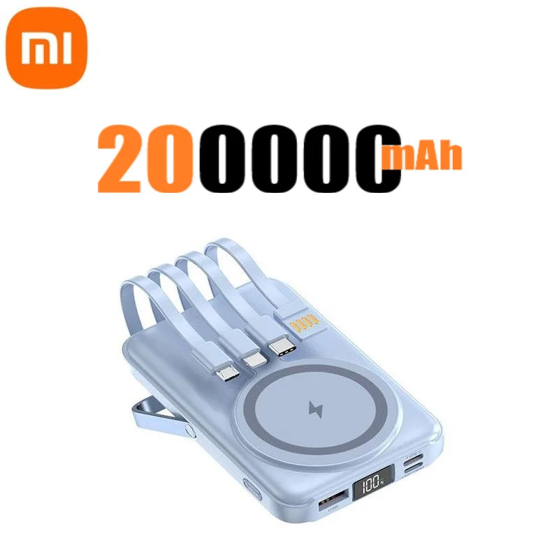 Xiaomi 22.5W 200000mAh Magnetic Wireless Charger Power Bank with Phone Holder PowerBank For iPhone Samsung Huawei Fast Charging