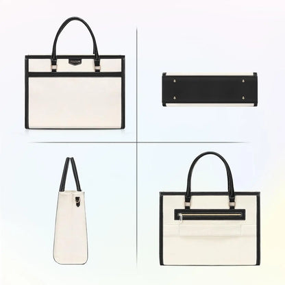 Laptop Bag Women Canvas Tote Bag 15.6 inch Travel Office College Handbag Casual Work Computer ipad Messenger Shoulder Briefcase