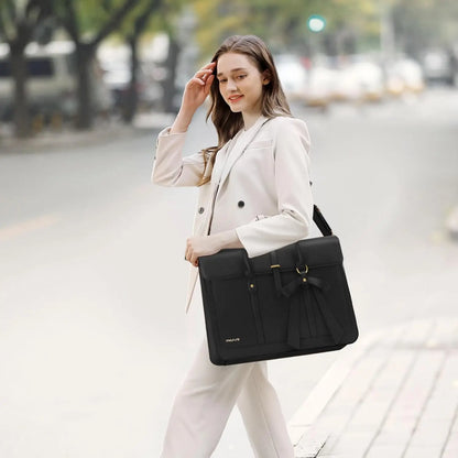 Women's Tote Bag PU Leather Laptop Bag Casual Handbag Travel Office College Briefcase Backpack 15.6 inch Shoulder Messenger Bag