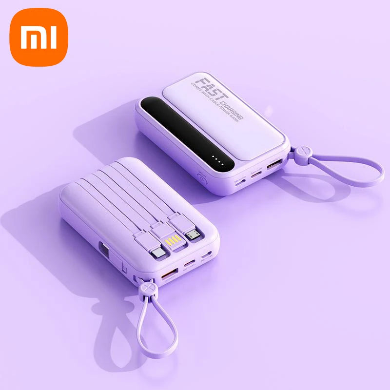 Xiaomi 100000mAh Large Capacity Power Bank Portable fast charging power bank with built-in 4 Cables Battery For IPhone Samsung