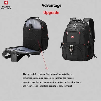 Waterproof Men's Backpack 15.6/17 Inch Laptop Backpacks School Travel Bags Swiss-style Large Capacity Business Bagpack Mochila